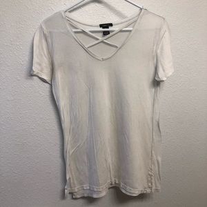 Rue 21 White cross over tee shirt